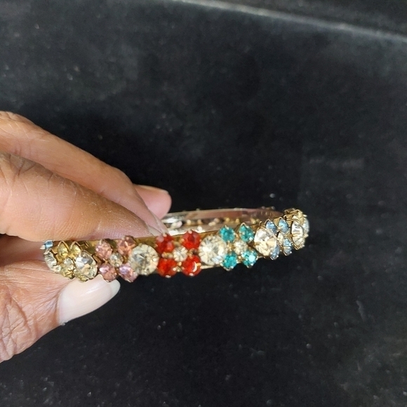 Vintage* Multi-Colour Rhinestone Bracelet - Picture 1 of 4